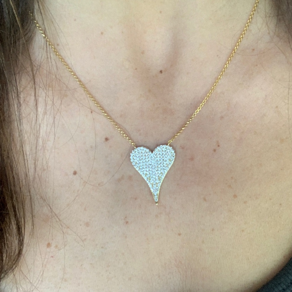 14 over sterling heart necklace 16-18 adjusts